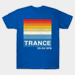 Trance 135-150 BPM EDM Dance Music Retro Style T-Shirt